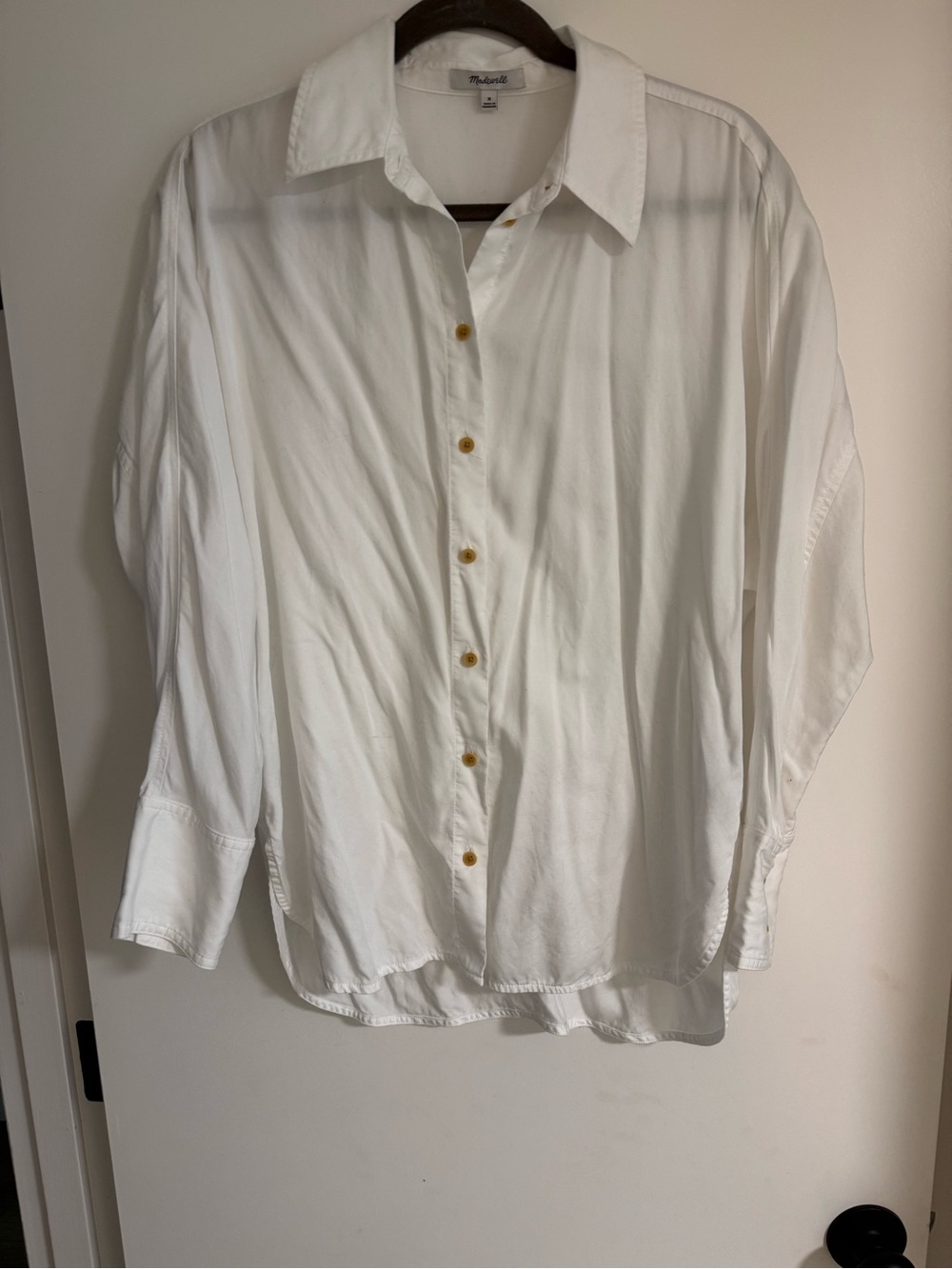 Madewell Relaxed Dolman Button-Up Shirt White Size Medium - Picture 3 of 10